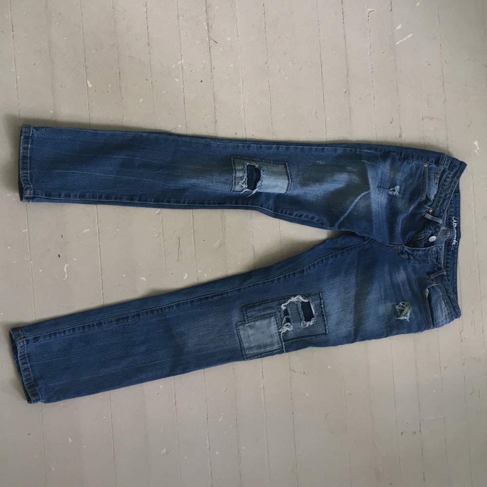 Aeropostale patch work jeans